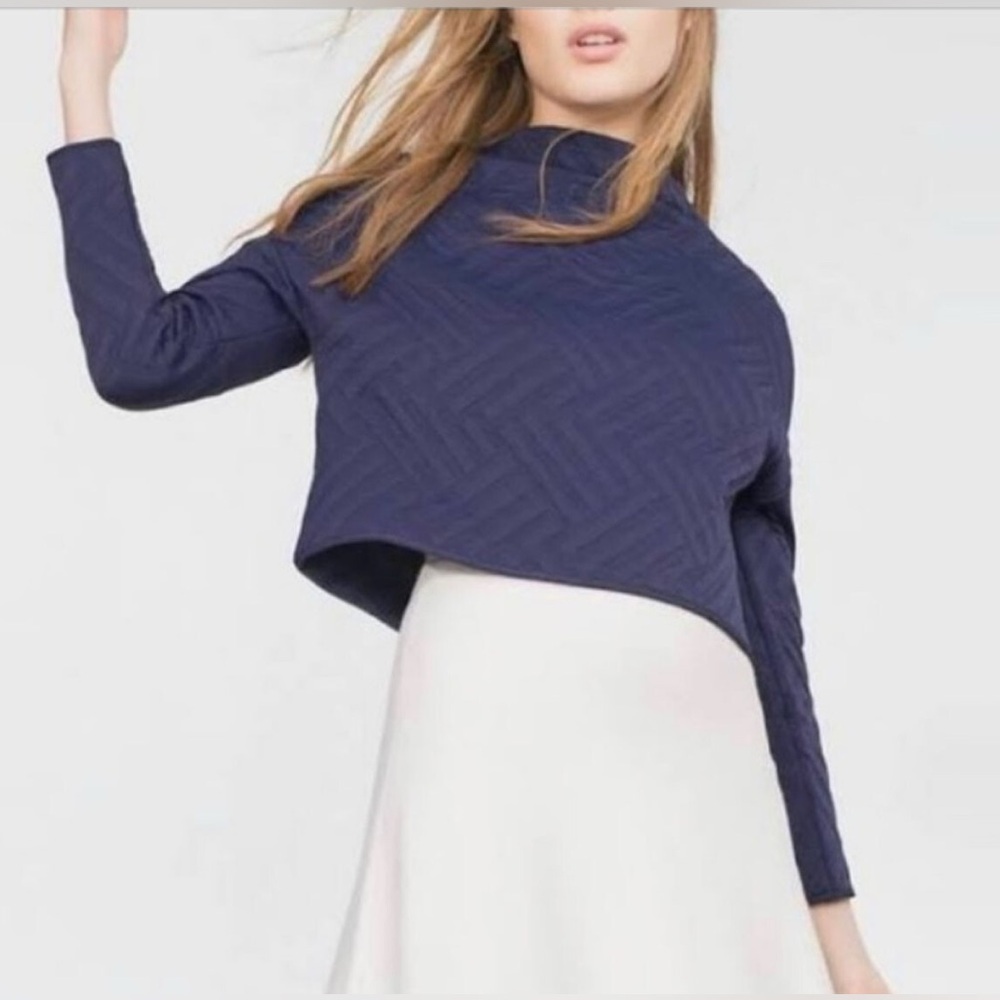 Zara W&B Collection Quilted Crop Top